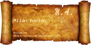 Milán Adrián névjegykártya